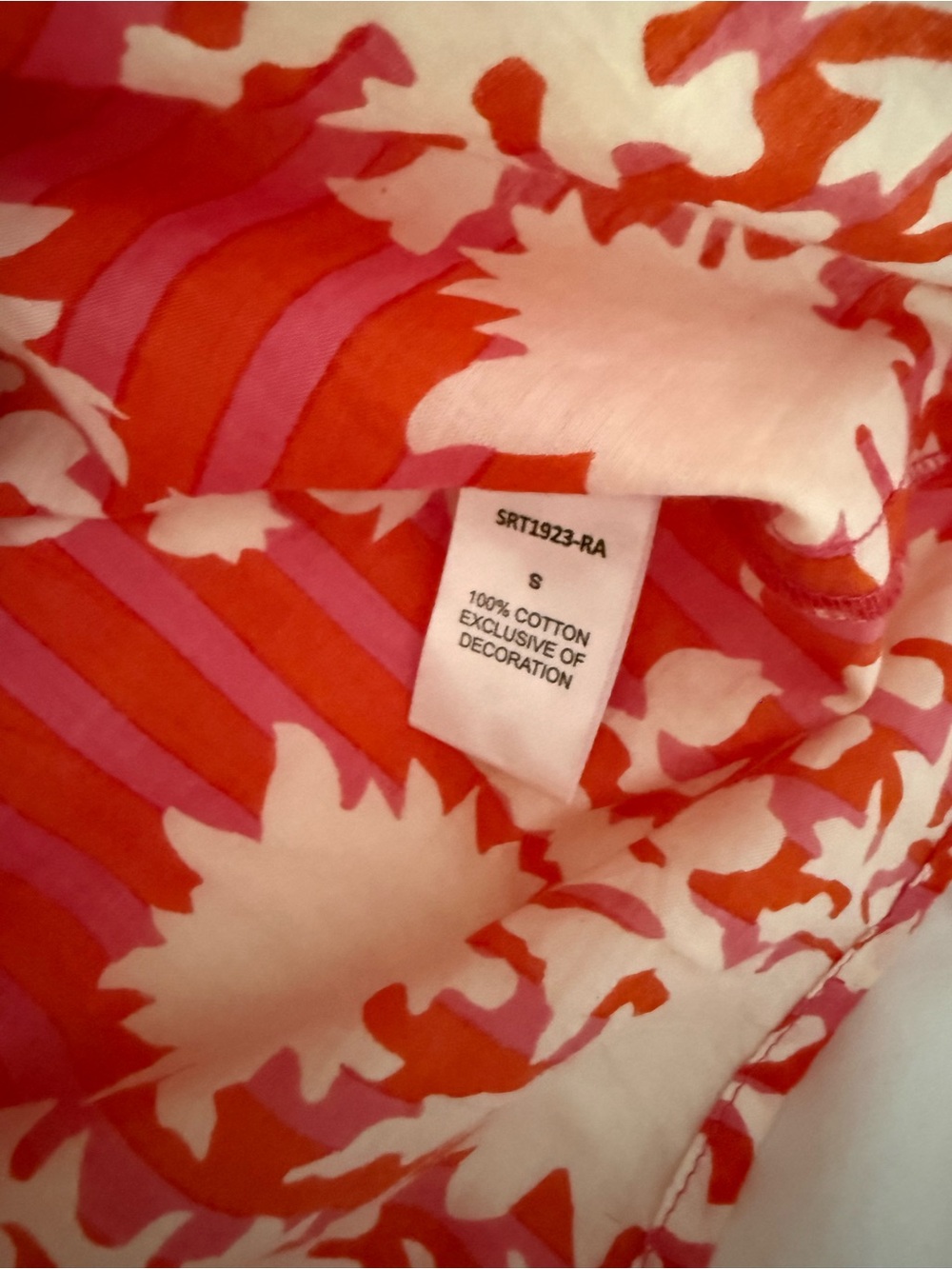 THML Coral-Red & White Floral Stripe Button-Front Top - Picture 5 of 7